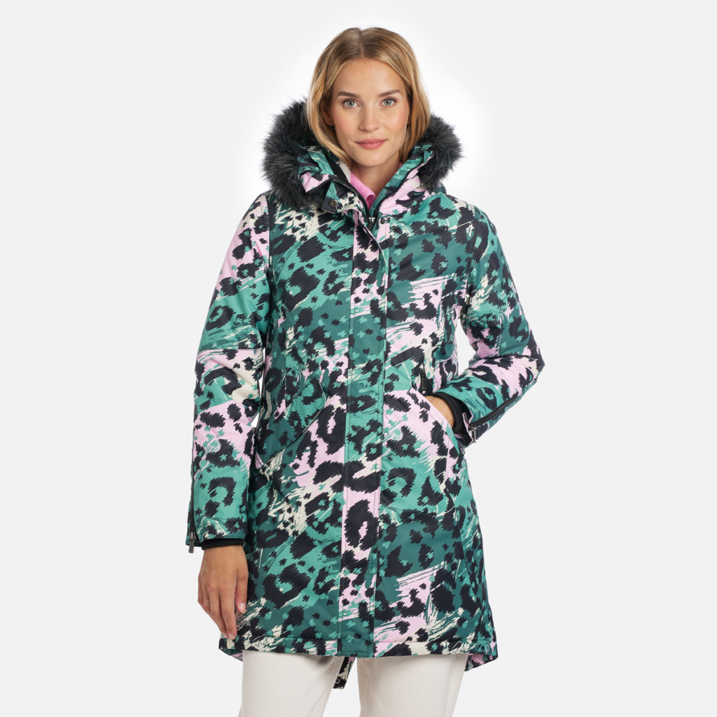 Sieviešu  parka VIVIAN, tumši zaļa ar rakstu 54257, XXL