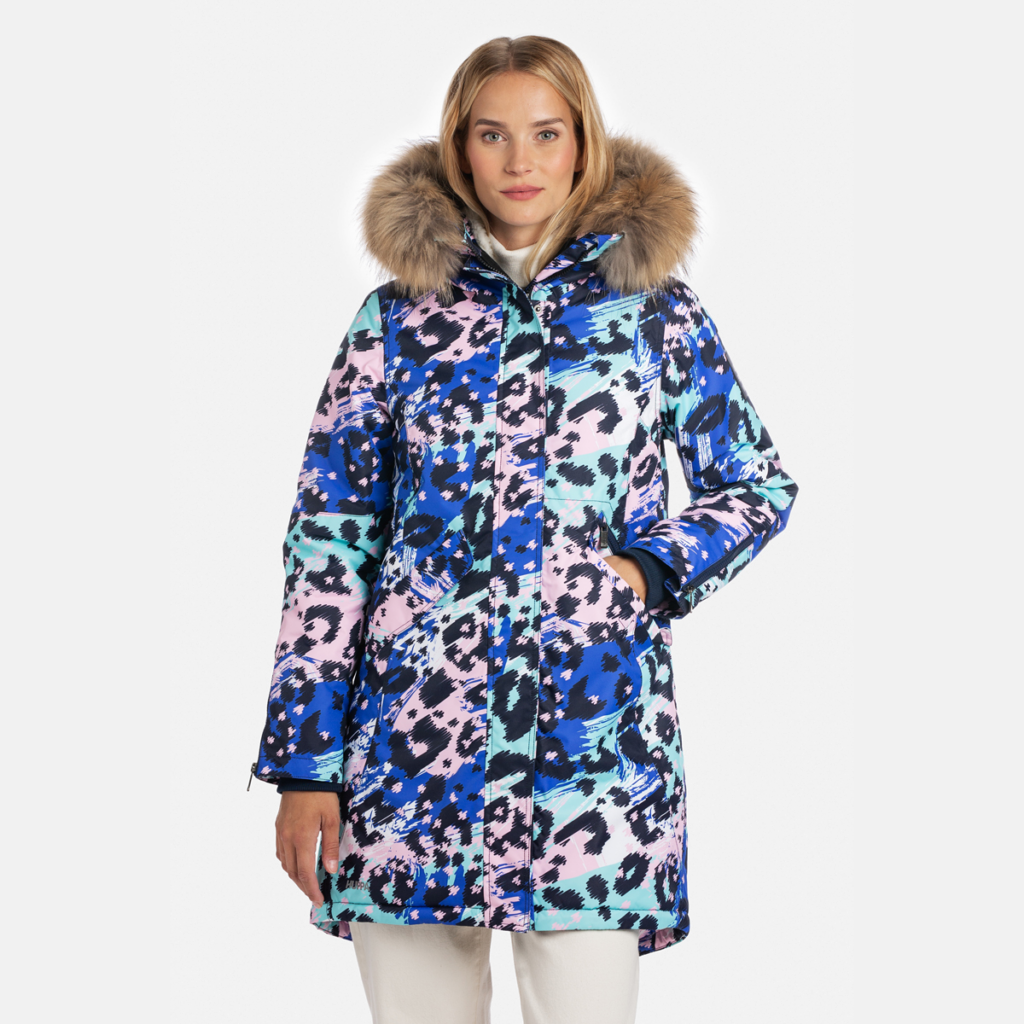 Sieviešu  parka VIVIAN 1, zils ar rakstu 54235, L