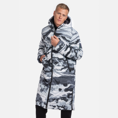 Vīriešu  mētelis HARTO 1, tumši pelēks ar rakstu 51318, 3XL