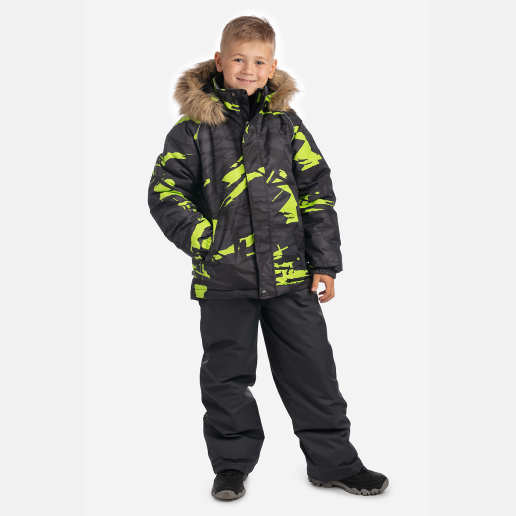 Zēnu  komplekts WINTER, laims ar rakstu/tumši pelēks 52347, 146